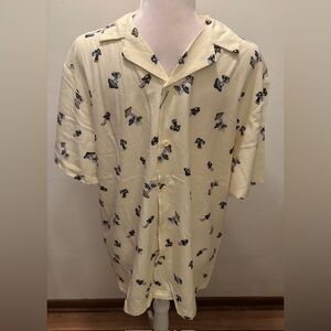 NWT Fresh Prints Of Bel Air Mens Button Up Shirt S Trippy Rave Hippie Mushroom